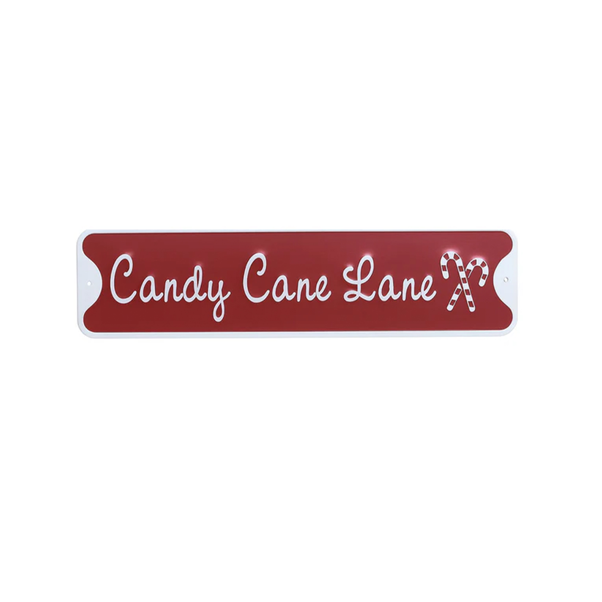 Red and White Candy Cane Lane Decorative Sign