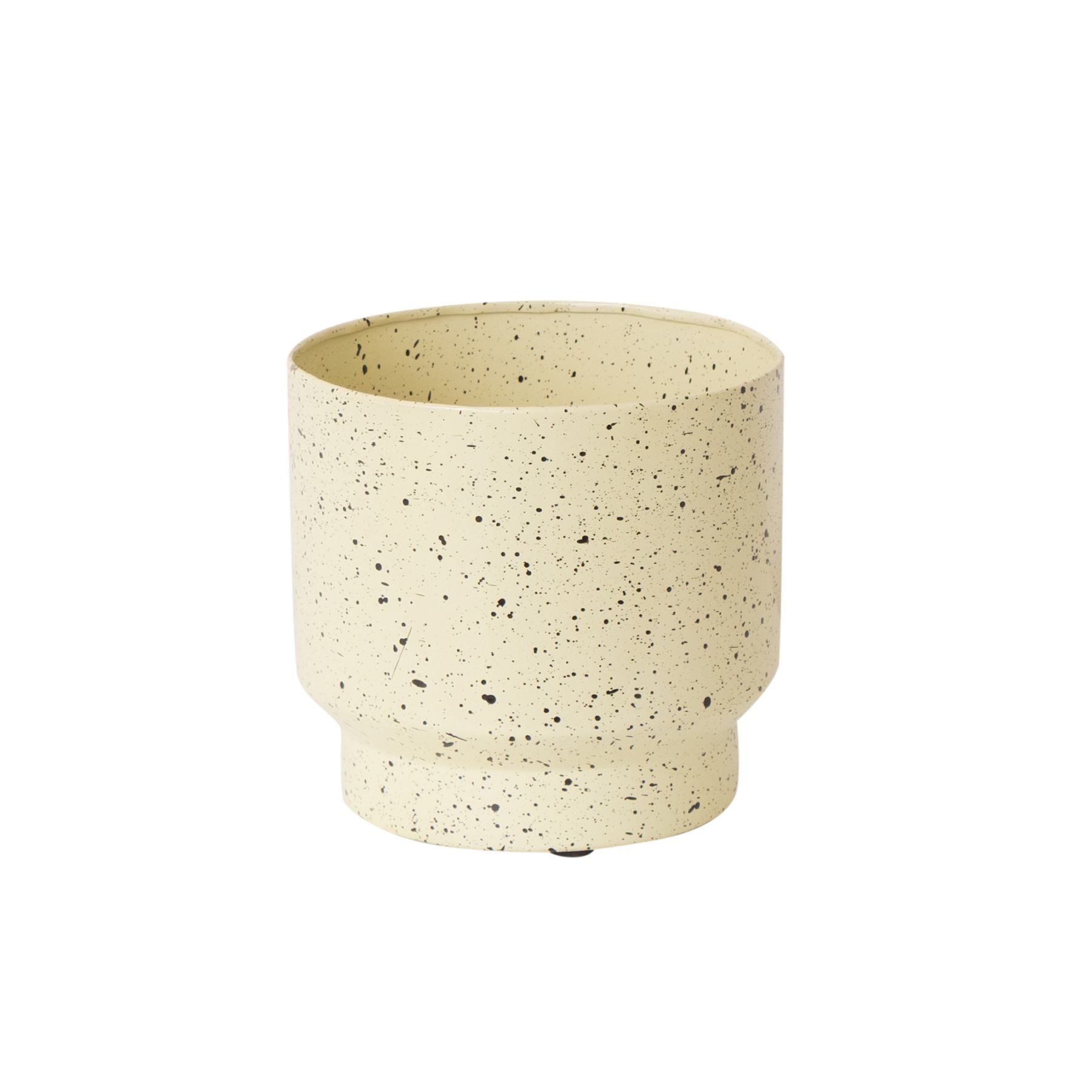 Small Ivory Speckled Iron Planter Pot - 15.5cm