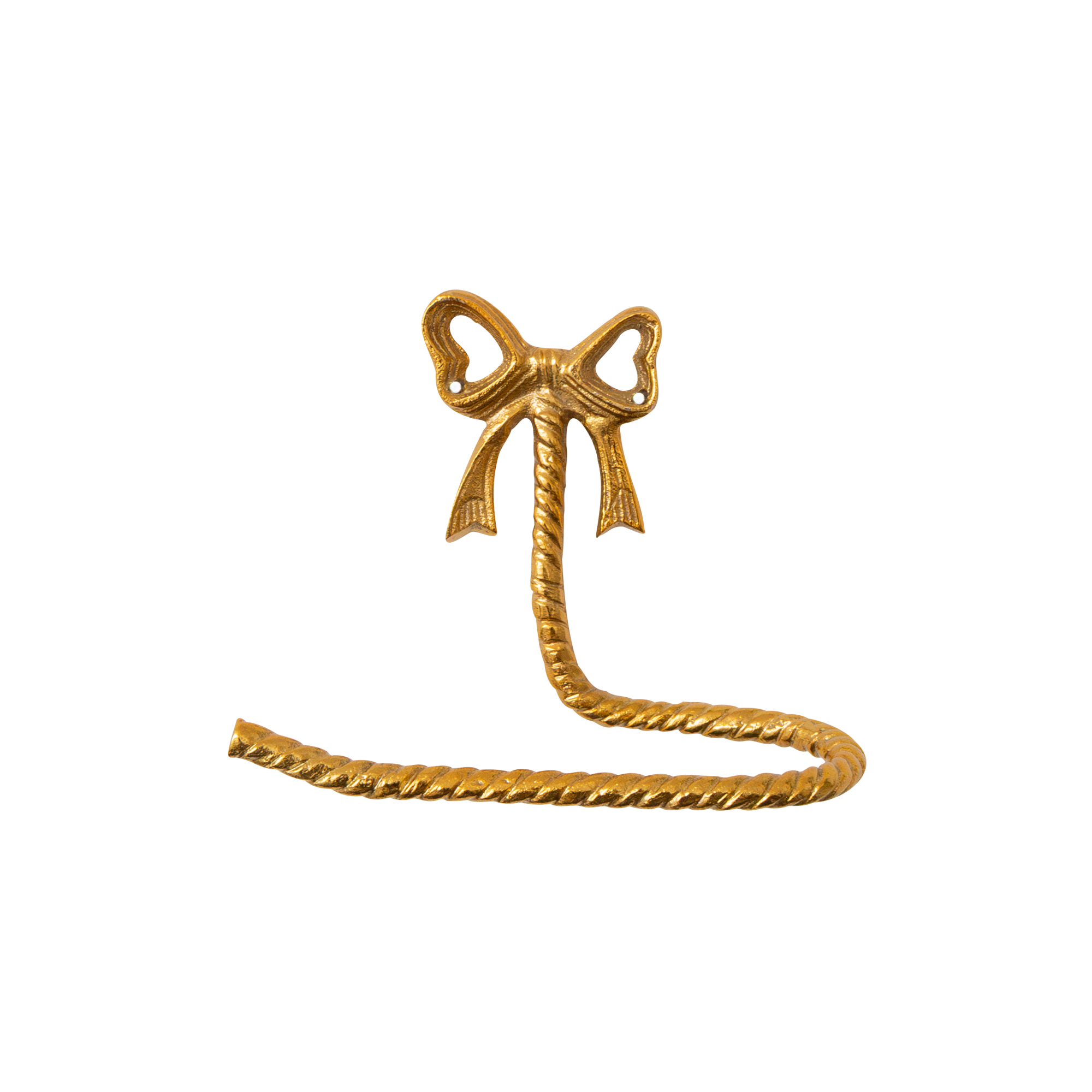 Metallic Gold Metal Bow Toilet Roll Holder
