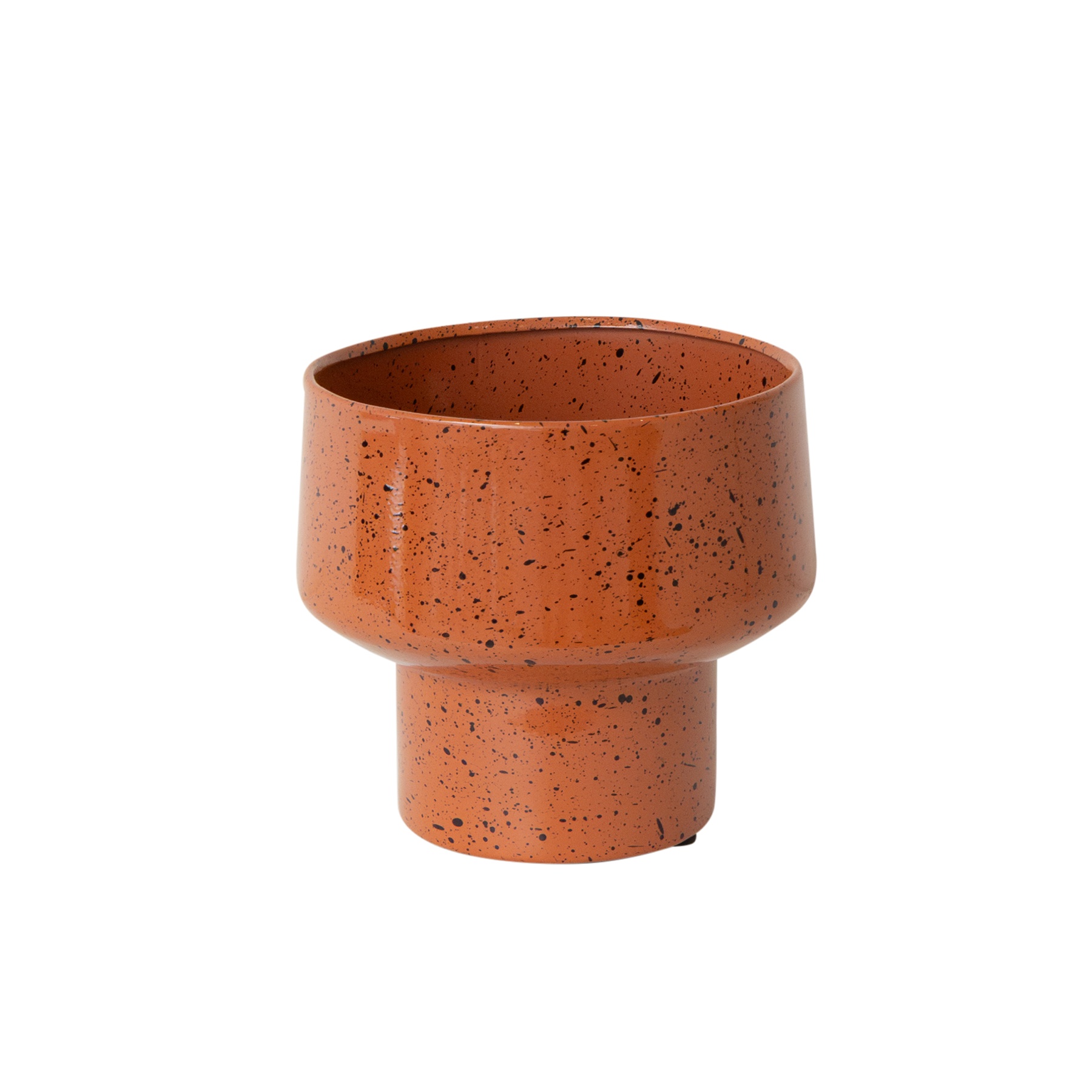 Medium Orange Rust Speckled Iron Planter Pot - 18cm x 16cm