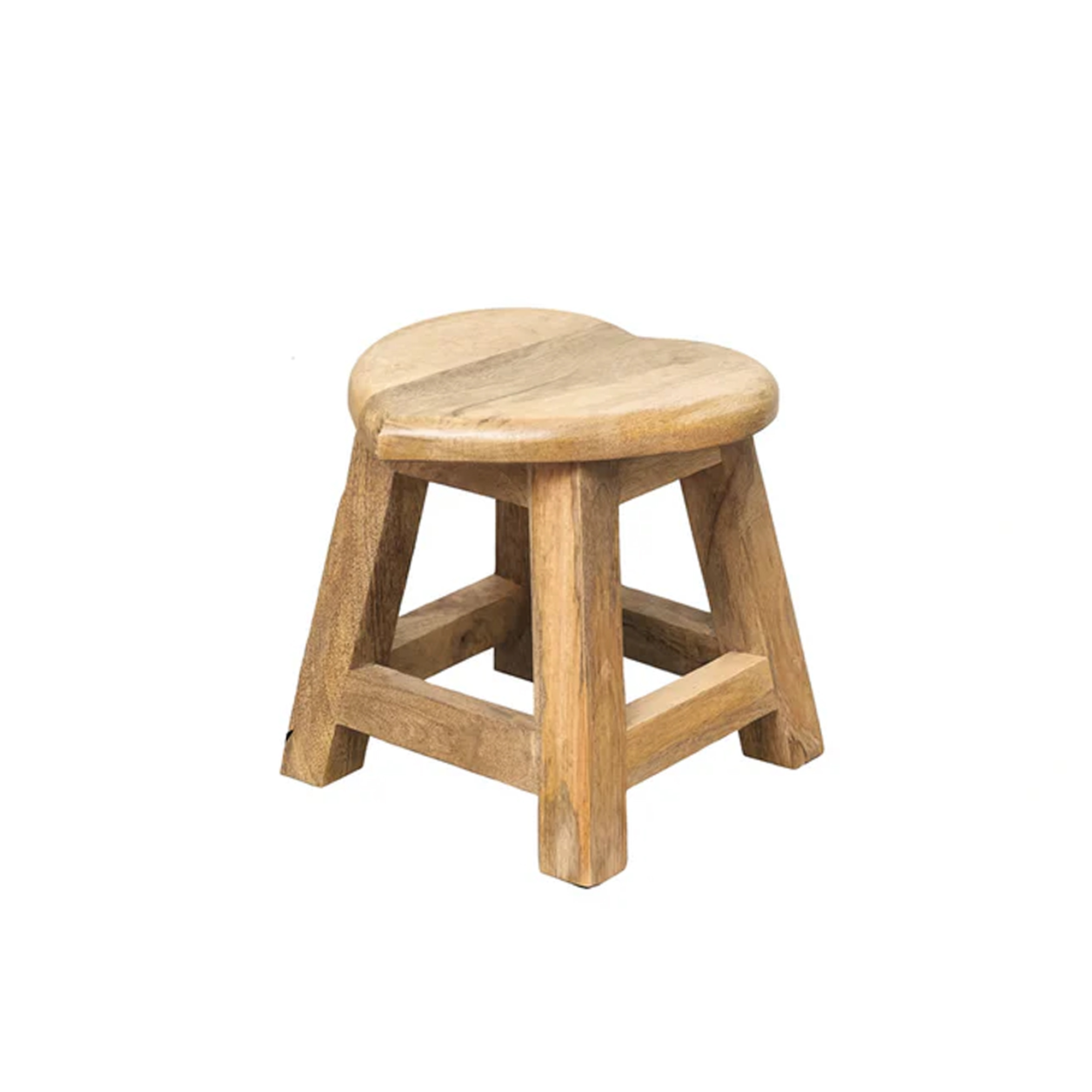 Small Mango Wood Heart Stool