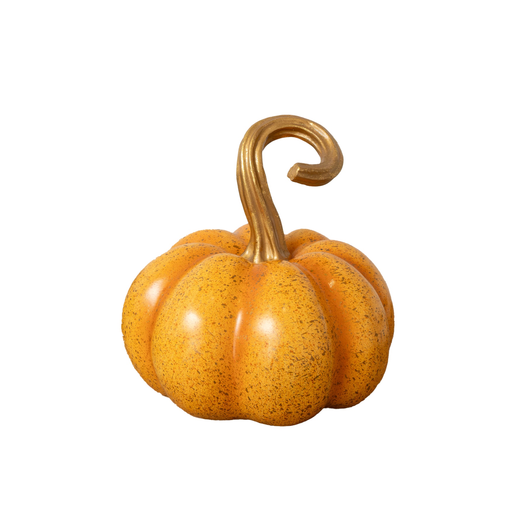Orange & Gold Speckled Pumpkin Ornament - 20cm x 19cm