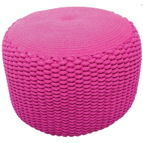 KSL LIVING POUF ENFANT COTON CROCHETE MAIN NEEDLE FUSHIA