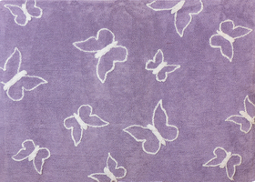 KSL LIVING TAPIS ENFANT THEME PAPILLON MARIPOSA  MAUVE