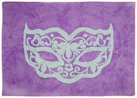 Ksl Living - TAPIS MOTIF MASQUE DE VENISE 120X160 EN COTON LAVABLE EN MACHINE ROSE OU VIOLET - CARANAVAL PAR ARATEXTIL