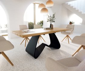 Esstisch Edge 200x100 Eiche Natur W Gestell Metall Schwarz Live Edge 1620x1350