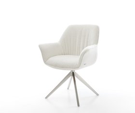 Drehstuhl Keila Flex Mit Armlehnen Boucle Soft Beige Kreuzgestell Breit Edelstahl 360   Drehbar Wippfunktion 1620x1350