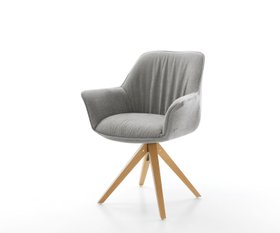 Drehstuhl Keila Flex Mit Armlehnen Strukturstoff Soft Grau Holzgestell Kantig Natur 180   Drehbar 1620x1350