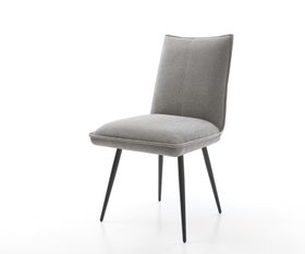 Esszimmerstuhl Lelio Flex Strukturstoff Soft Grau 4 Fuss Konisch Schwarz Taschenfederkern 1620x1350