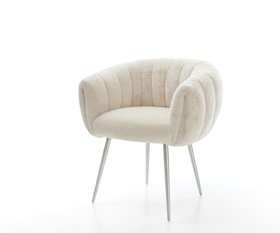 Esszimmerstuhl Jada Flex Pluesch Creme Weiss 4 Fuss Konisch Edelstahl Taschenfederkern 1620x1350