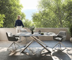 Outdoortisch Edge Boot 200x100 Cm Keramik Beton Grau Kreuzgestell Rechteck Edelstahl 1 1620x1350