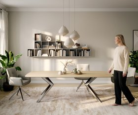 Esstisch Edge Boot 260x120 Cm Keramik Laminam Sabbia Eichefarbig Zenthara Kanti