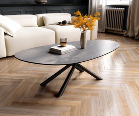 Couchtisch Edge Oval 140x75 Cm Keramik Beton Grau Sarity Metall Schwarz 1600x1333