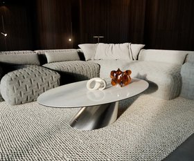 Couchtisch Edge Oval 140x80 Cm Keramik Onyx Champagne Conis Edelstahl Gebuerstet 959x798