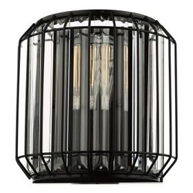 Naeva 2 Light Wall Light Matt Black Glass