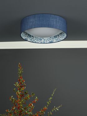 English Heritage Down House 2 Light Flush Blue And Multi Coloured