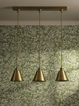 Wollaton 3 Light Bar Pendant Matt Antique Brass and Matt White