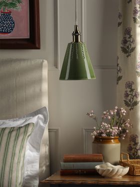 Allington Pendant Green and Matt Antique Brass