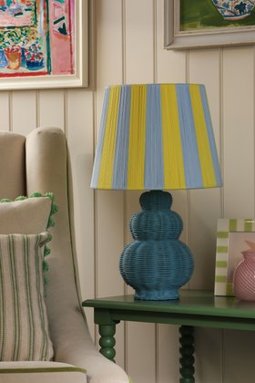 Whitby Table Lamp Matt Blue With Shade