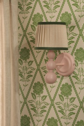 Harewood Wall Light Matt Pink and Green With Shade