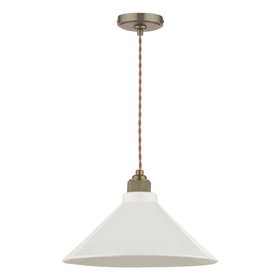 Lynton Pendant Satin Bronze and Cream