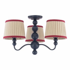 Harewood 3 Light Semi-Flush Matt Blue and Natural With Shade