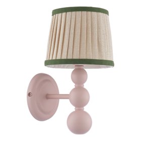 Harewood Wall Light Matt Pink and Green With Shade