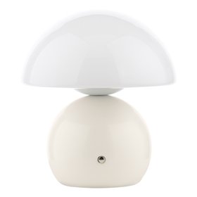 Caesar Rechargeable Table Lamp White and Opal Glass LED