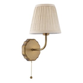 Dijon Wall Light With Natural Linen Pleated Shade