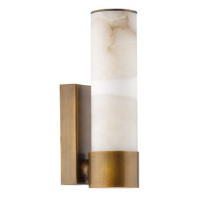 Eneco Bathroom Wall Light In Antique Bronze And Natural Alabaster IP44