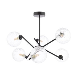 Naron 6 Light Semi Flush In Black
