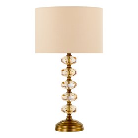 Oleana Table Lamp In Antique Bronze And Amber Crystal