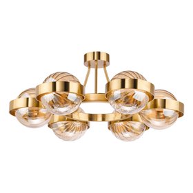 Ophira 6 Light Semi Flush In Antique Gold And Amber