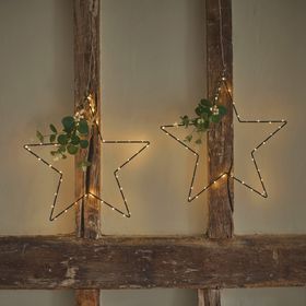 Pair Of Eucalyptus Wire Stars