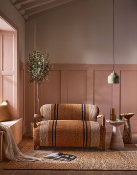 Aviator Loveseat in Striped Cotton Rug