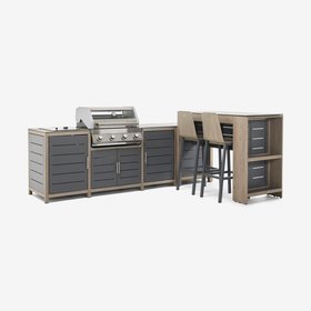 Savannah Outdoor Burner Modular Kitchen Set In Birch