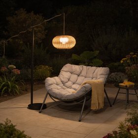 Matera Rechargeable Rattan Floor Lamp