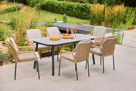 Olivia 6 Seat Rectangular Dining Set In Wheat
