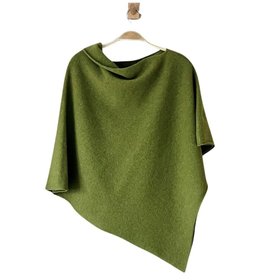 Poncho moss green soft merino lambswool