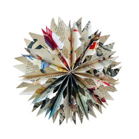 Vintage Book Paper Snowflakes, Hanging Christmas Decorations