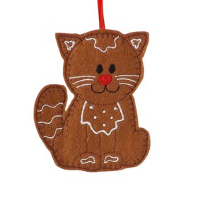 Gingerbread Cat hanging Christmas decoration