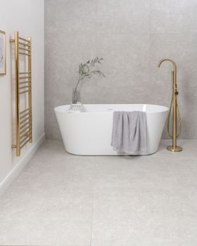 Ghent White Matt Stone Effect 80x80 Wall and Floor Tiles