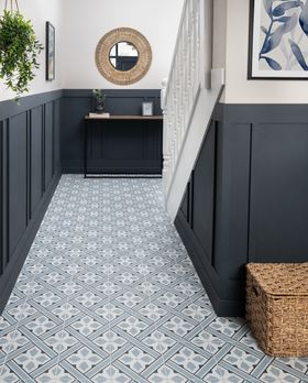 Mr Jones Blue Matt Patterned Ceramic Wall and Floor Tiles