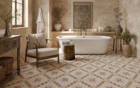 Tiempo Multicolour Matt Geometric Porcelain Wall and Floor Tiles