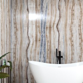 Trepanel Aqua Luxe® Onyx Multicolour Marble Effect Embossed Gloss SPC XXL Wall Panel
