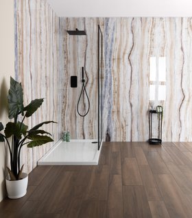Trepanel Aqua Luxe® Onyx Multicolour Marble Effect Embossed Gloss SPC XXL Wall Panel