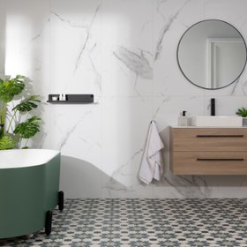 Trepanel Aqua Luxe® Carrara Soft Marble Effect Embossed Satin SPC Wall Panel