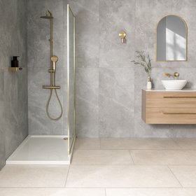 Trepanel Aqua Luxe® Grey Textured Natural Stone Effect Matt SPC Wall Panels