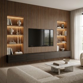 Trepanel® Smoked Oak Acoustic Wood Wall Panels