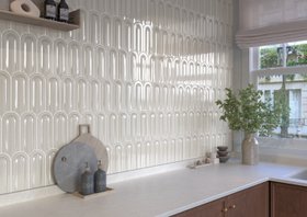 Gala Ivory Scallop Art Deco Gloss Ceramic Wall Tiles